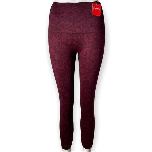 Spanx Cropped Look at Me Now Seamless Leggings Garnet Rose - Picture 4 of 7